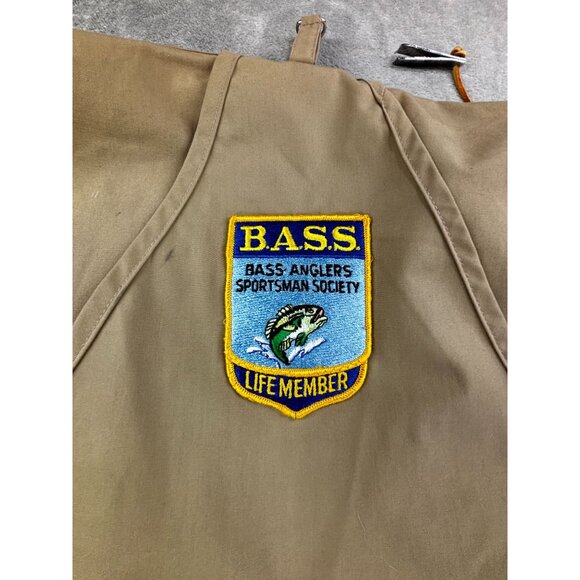 Cabelas Khaki Fly Fishing Vest M Patch & Fly Loop Outdoor Tactical Utility - Picture 8 of 9